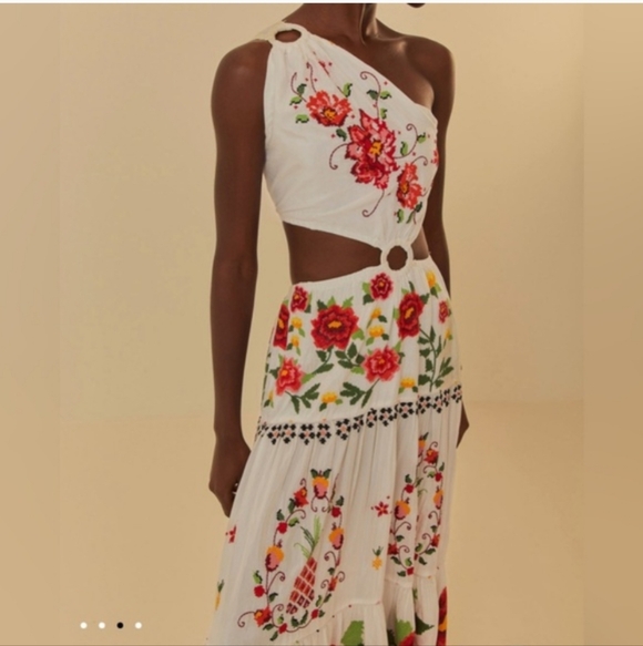 Farm Rio Embroidered Carmina Floral Maxi Dress - Picture 3 of 16